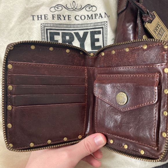 RARE Frye Roxanne Magazine Crossbody and Wallet in Dark Brown - Picture 4 of 16